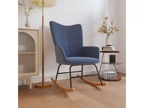 Chaise à bascule Bleu Tissu