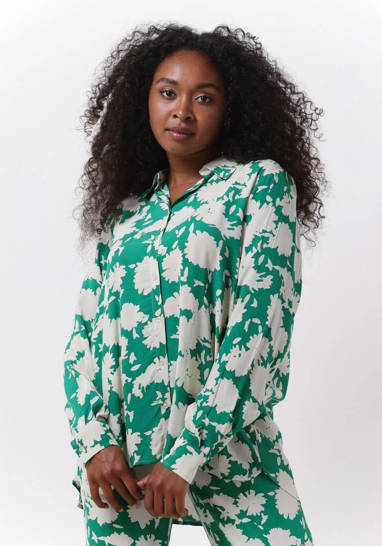 MODSTR\u00D6M groene modstr&ouml;m blouse allison print shirt