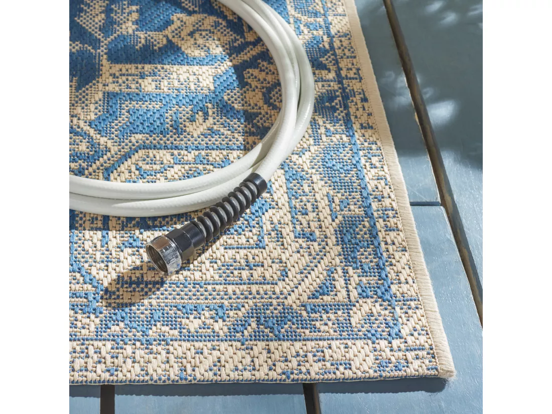 Tapis Blue & Creme 91 X 152 cm - Elba