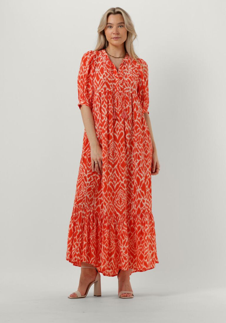 MOLIIN oranje moliin maxi jurk lucille
