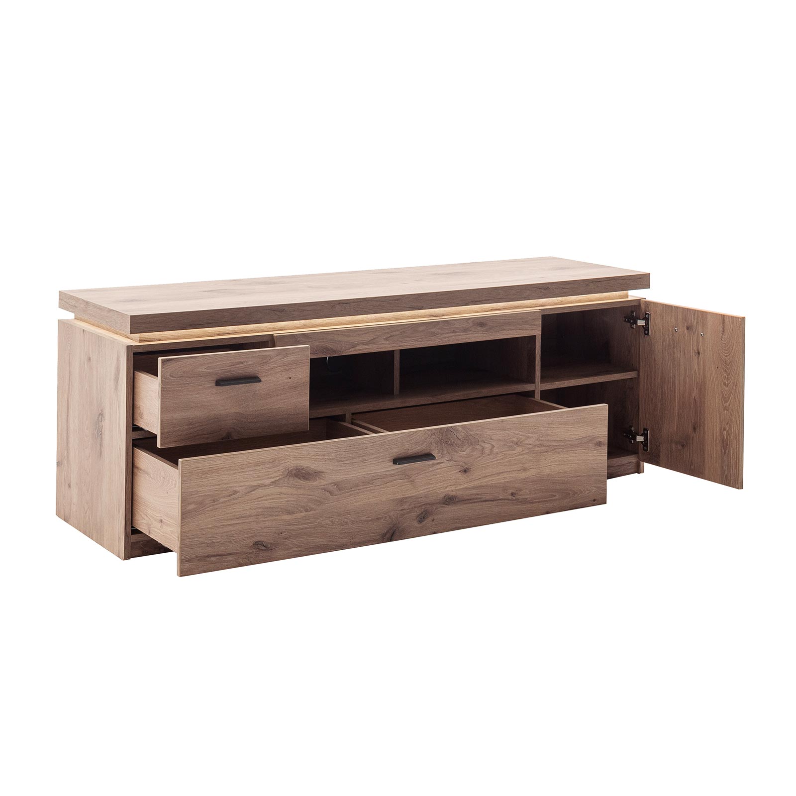TV-Lowboard - Viking Oak - LED-Beleuchtung - 156 cm