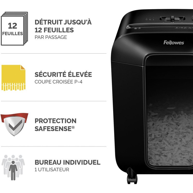 Destructeur Fellowes LX85 - coupe croisée