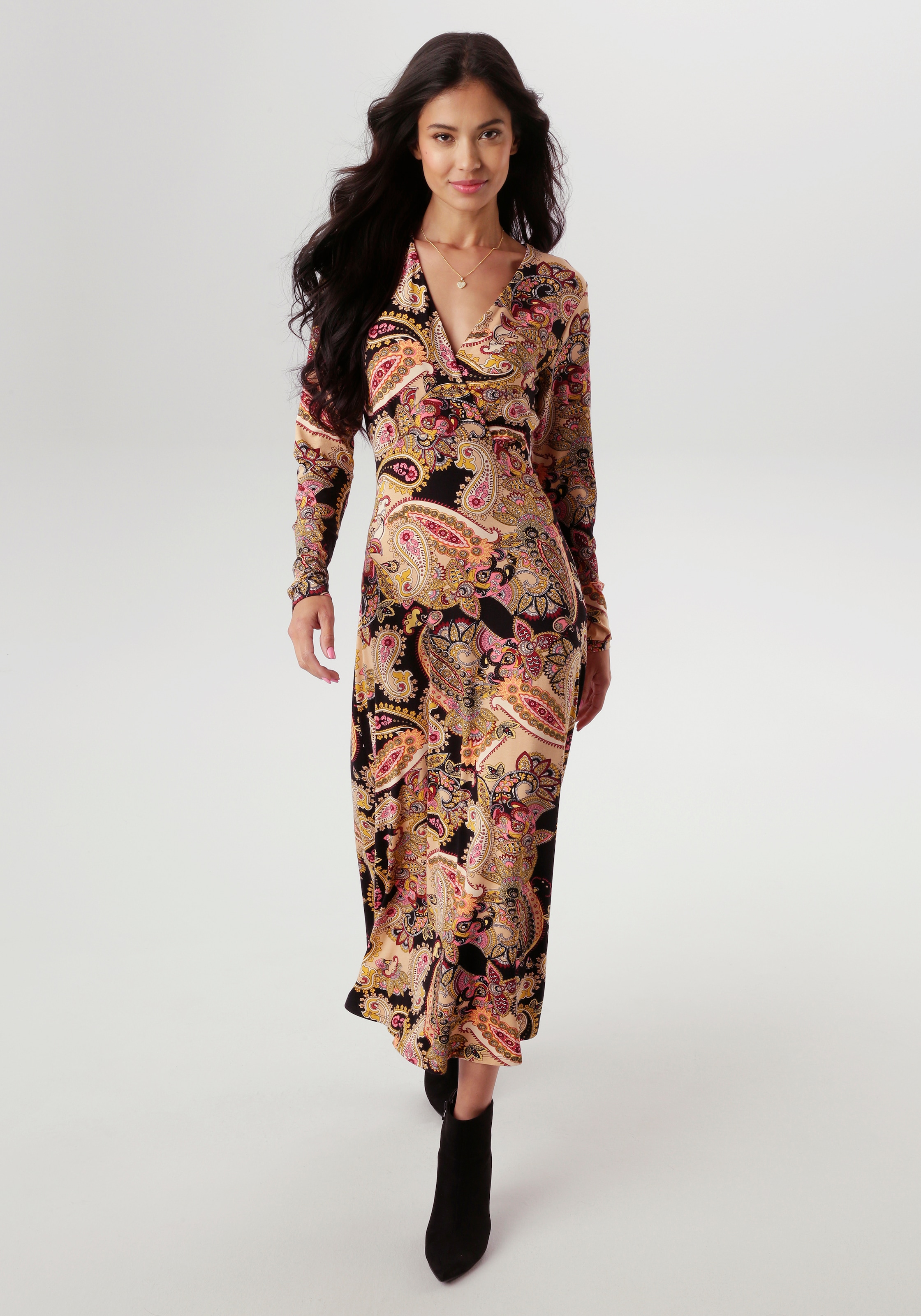 Aniston SELECTED Midikleid mit V-Ausschnitt und Wickel-Optik - NEUE KOLLEKTION