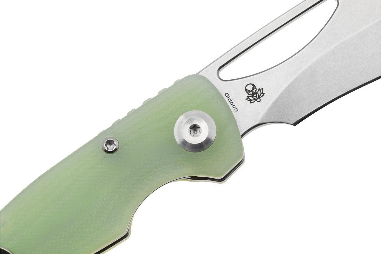 Tenable Knives Gideon T1119A3 Stonewashed Nitro-V, Jade G10, zakmes, Dead Sober design