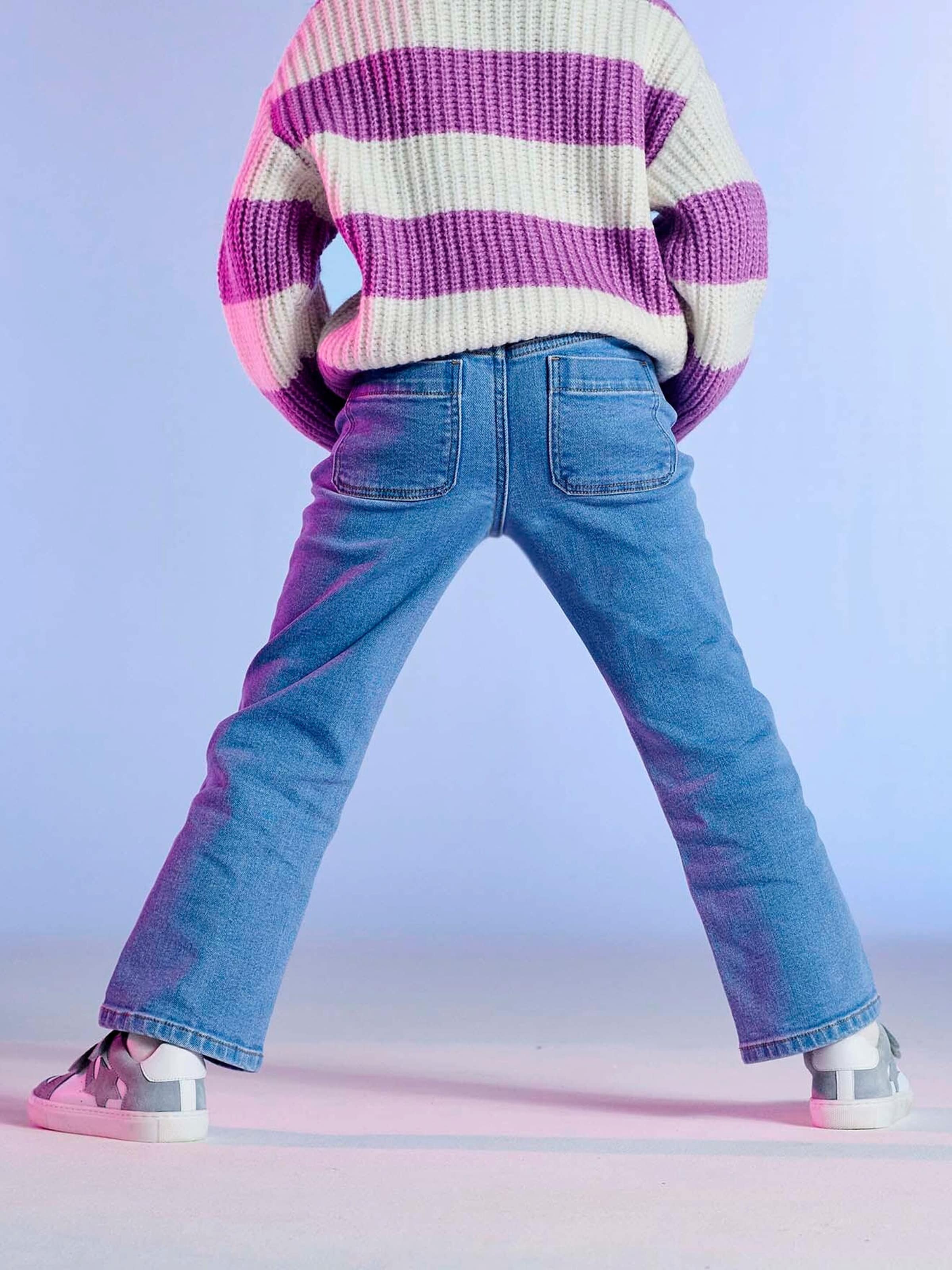 Vertbaudet Mädchen Jeans mit ausgestelltem Bein mittelblau