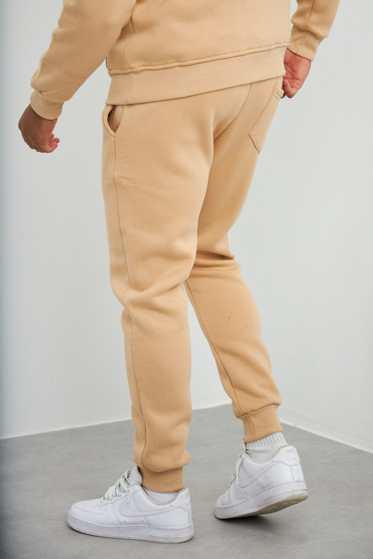 Ensemble sweat à capuche + jogging beige