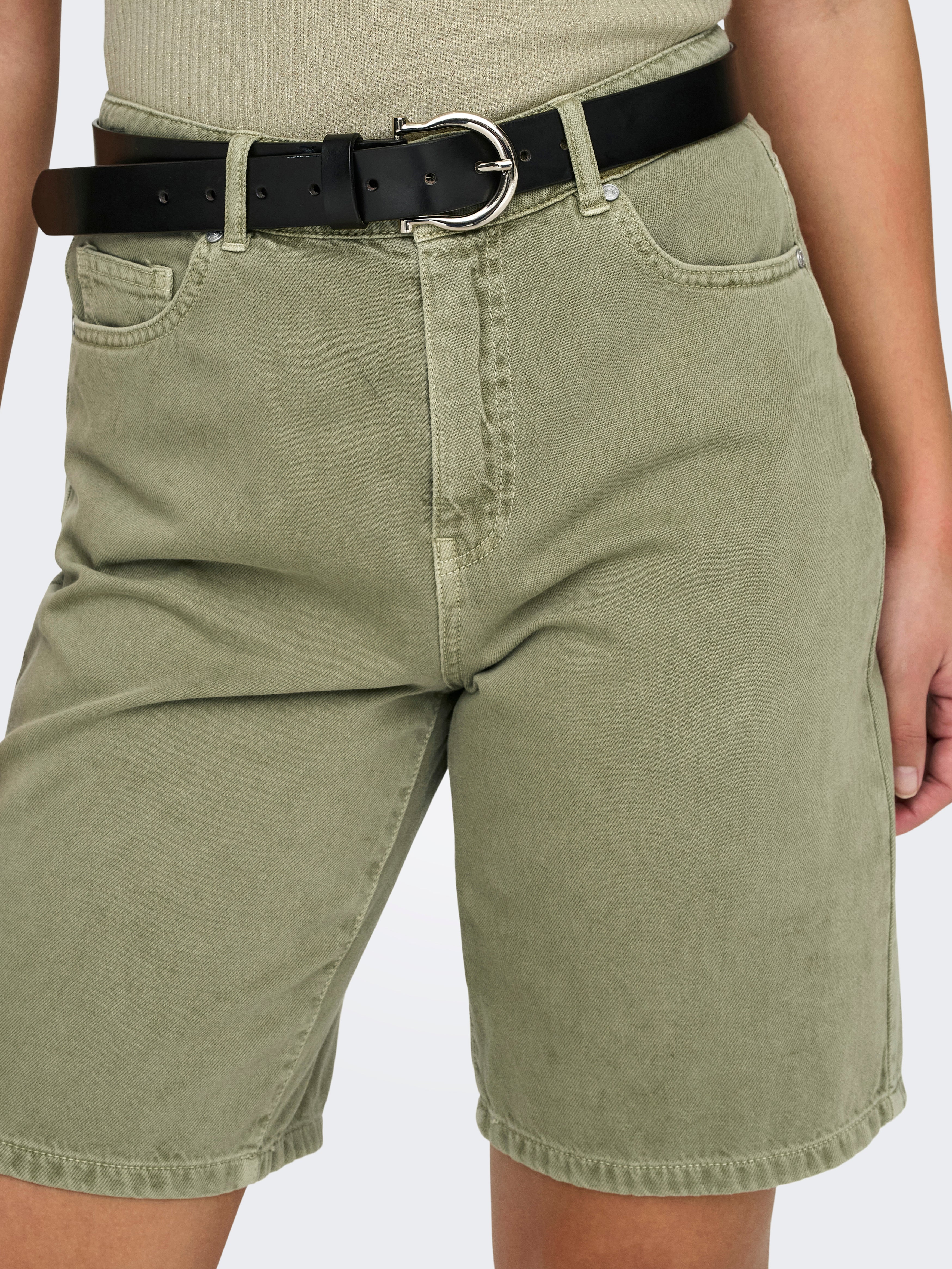 ONLSILLA Mittlere Taille Locker geschnitten Bermuda Shorts Aloe