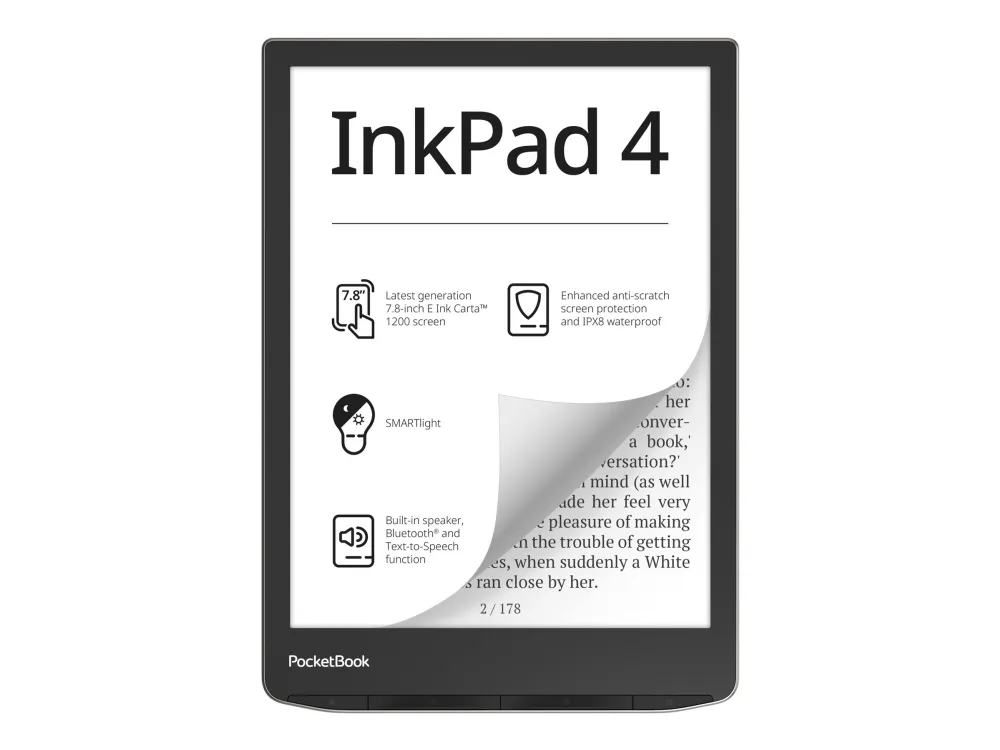 PocketBook InkPad 4 - eBook læser - Linux 3.10.65 - 32 GB - 7.8