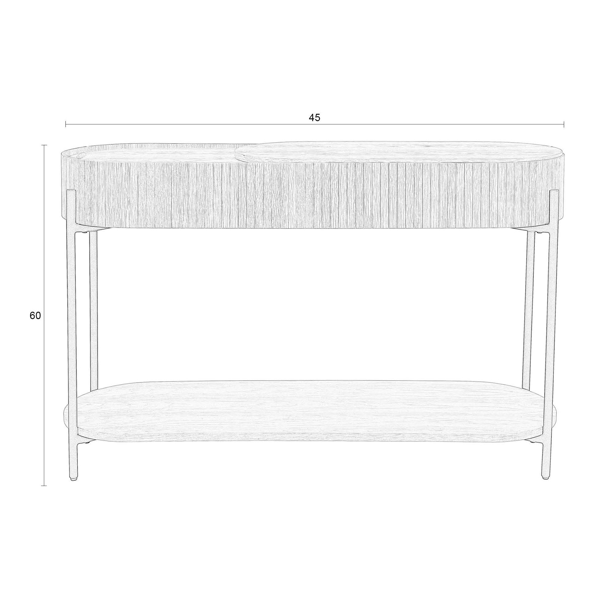 Zuiver Slides Sidetable - B 120 cm - Naturel