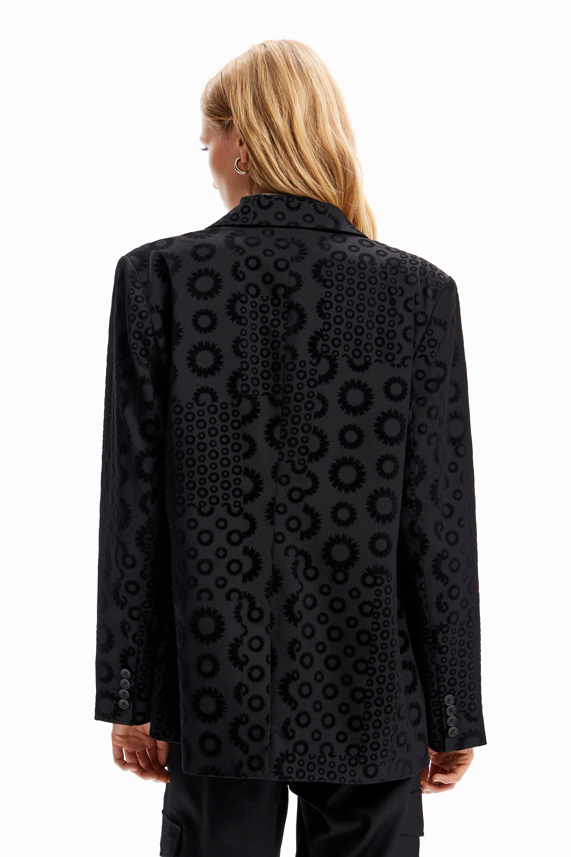 Blazer floqué géométrique