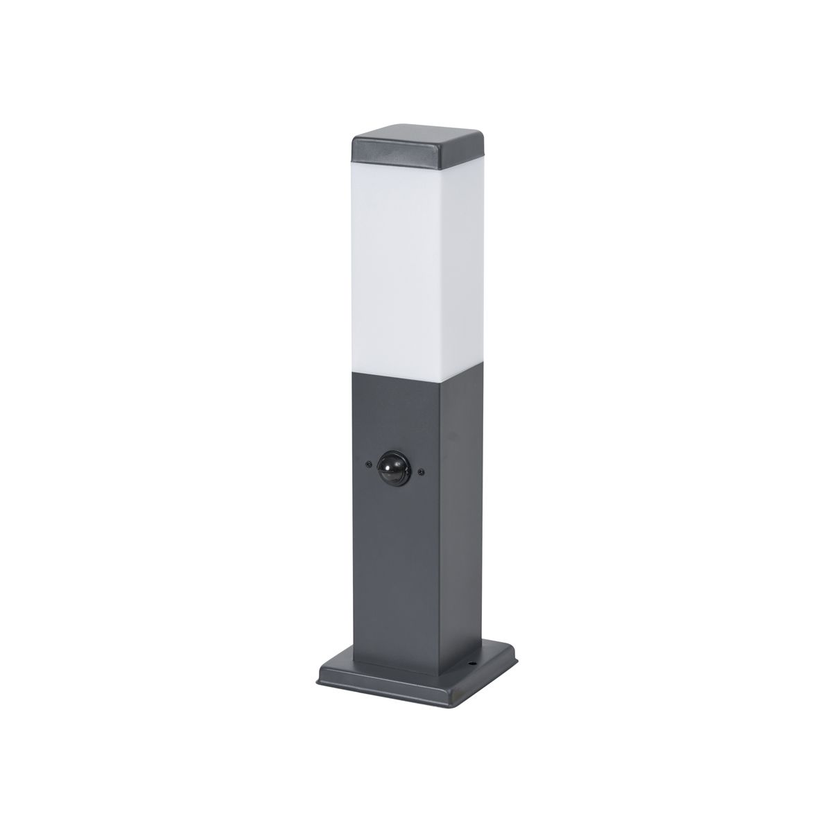 Buitenlamp donkergrijs met opaal glas 45cm IP44 met stopcontact en bewegingssensor - Malios