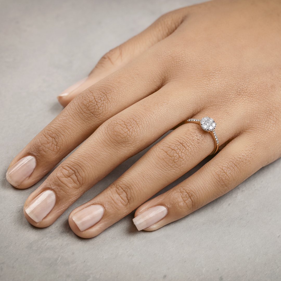 0.49 Karat Diamanten Verlobungsring 750/18 K Gelbgold