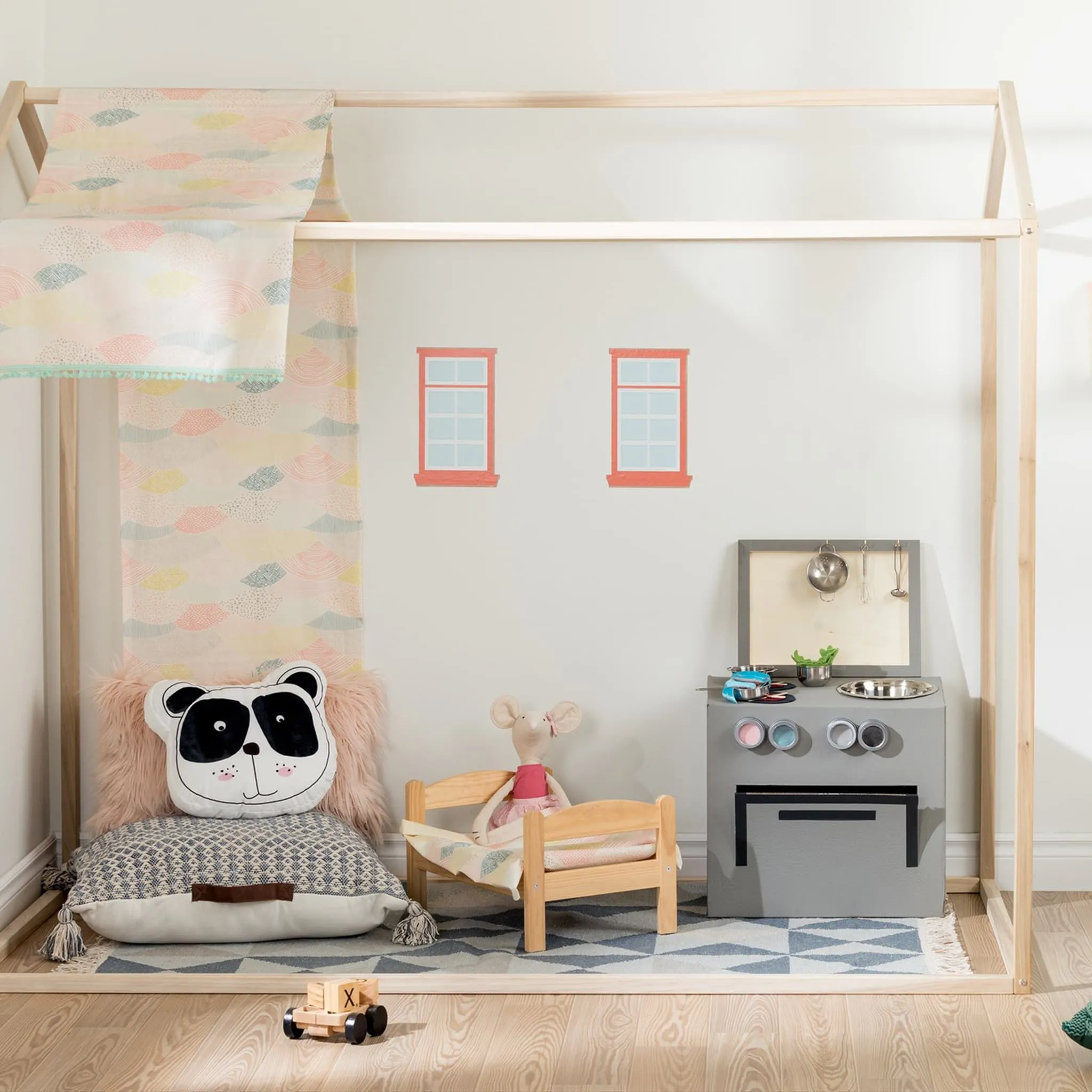 South Shore Lit Maison Lit Simple Sweedi - Bois Naturel