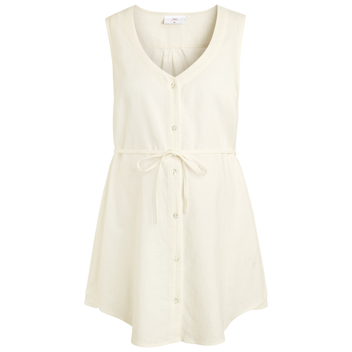 Gina Mama Damen Leinen-Umstands-Bluse unifarben weiss