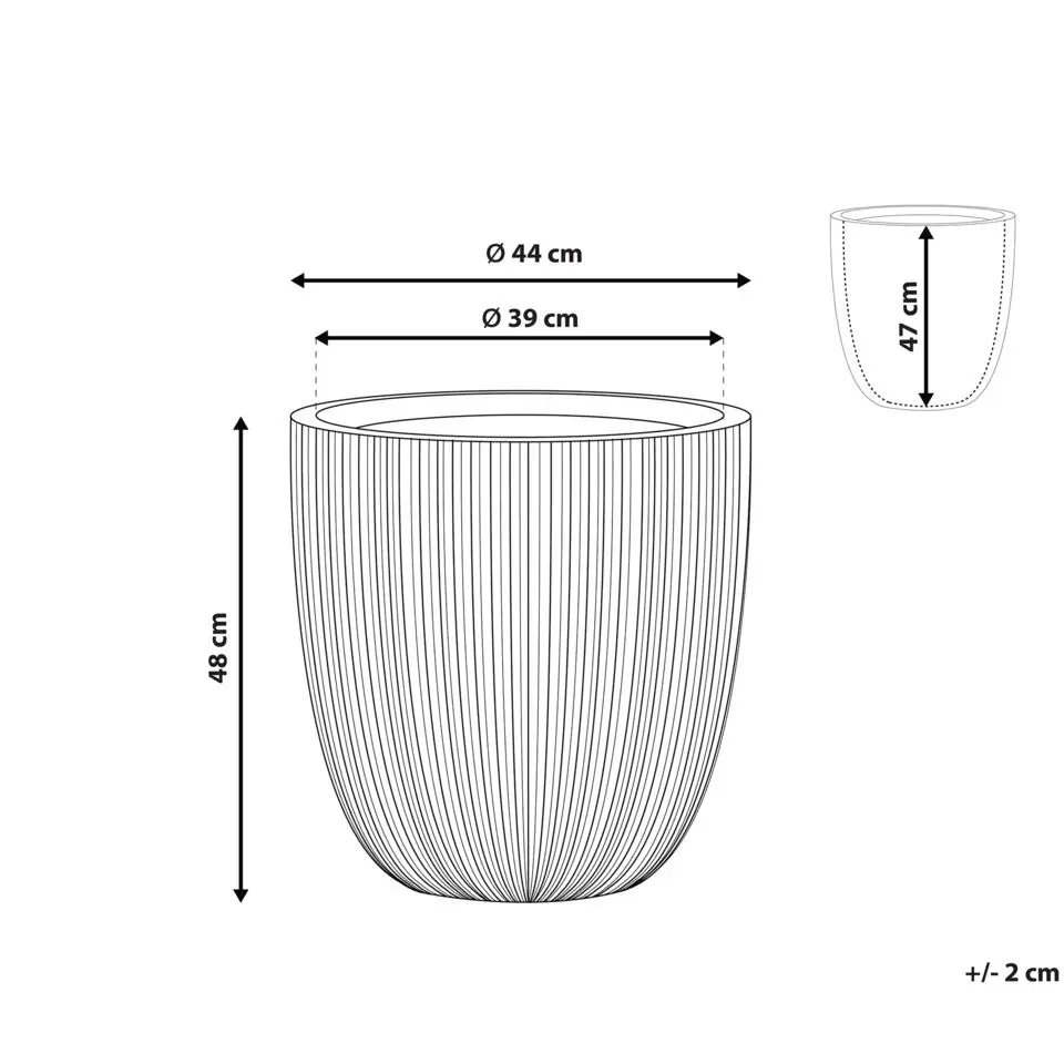 CHIOS - Bloempot binnenbak - Wit - Polyresin