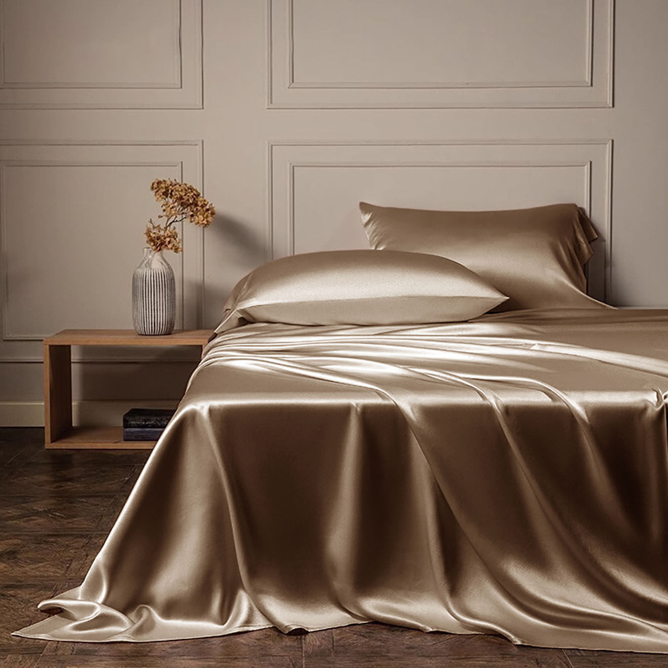 United by PDC Housse de couette en Soie champagne