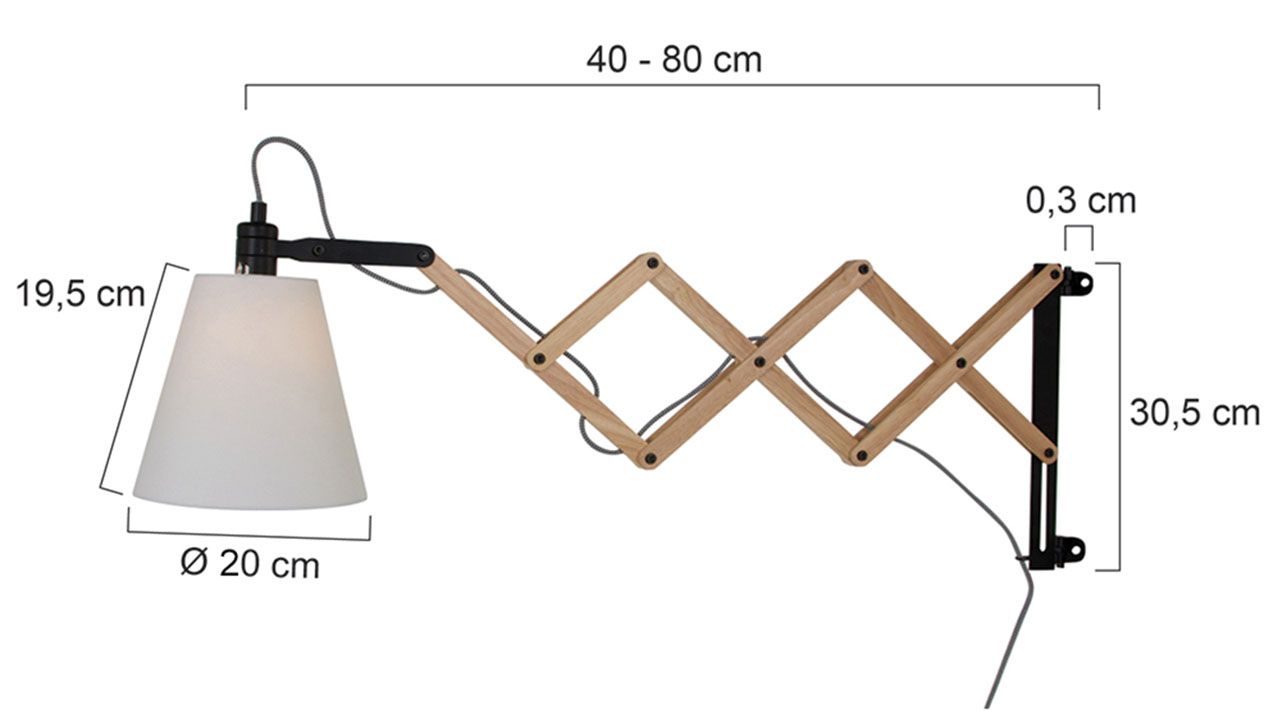 Wandlamp 8852BE Dion Mexlite B10 x D80 cm