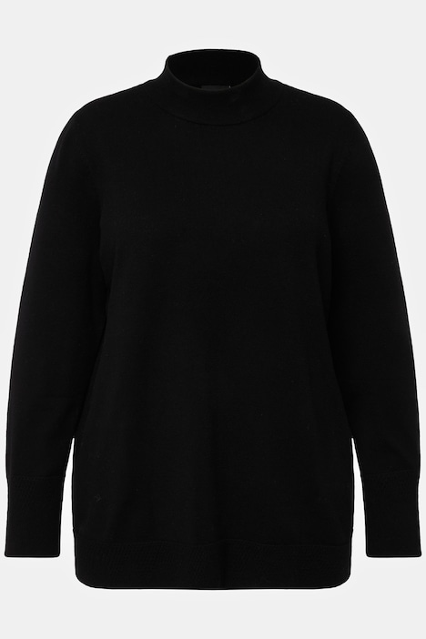Pullover, Stehkragen, Langarm, Rippbündchen
