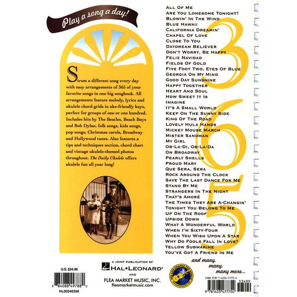 Hal Leonard The Daily Ukulele 365 Songs
