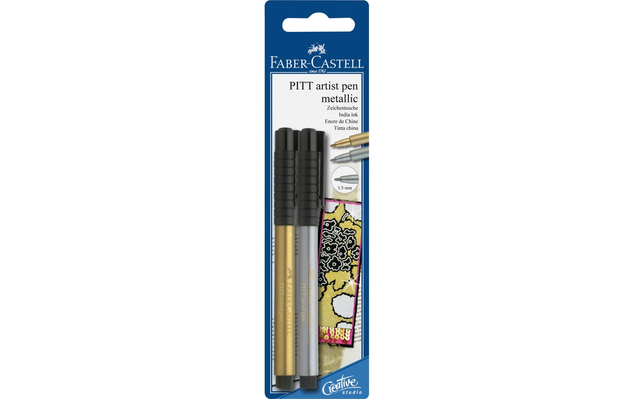 Filzstift Pitt Artist Pen Gold, SilberTuschestift-Set