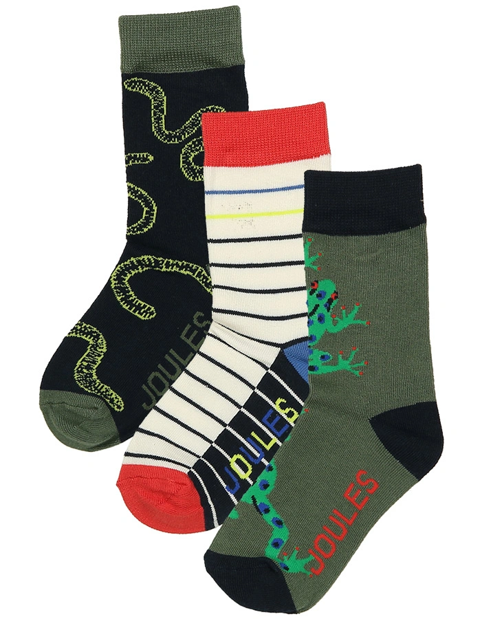 Socken BRILLIANT BAMBOO – MULTI FROG 3er-Pack in bunt
