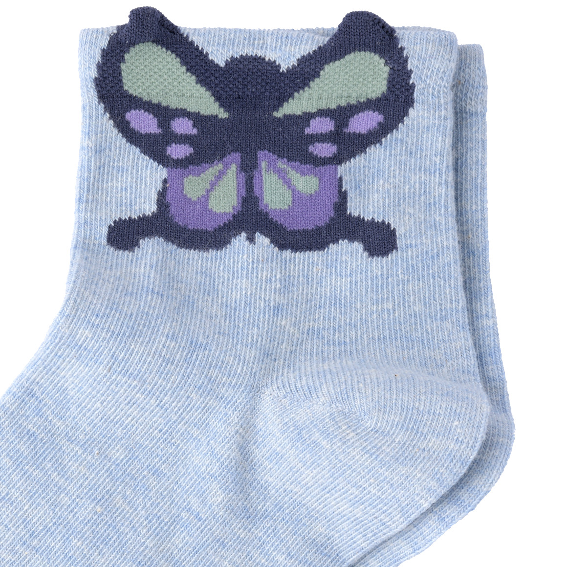 Gina Benotti 1 Paar Damen Socken mit Schmetterling-Motiv hellblau