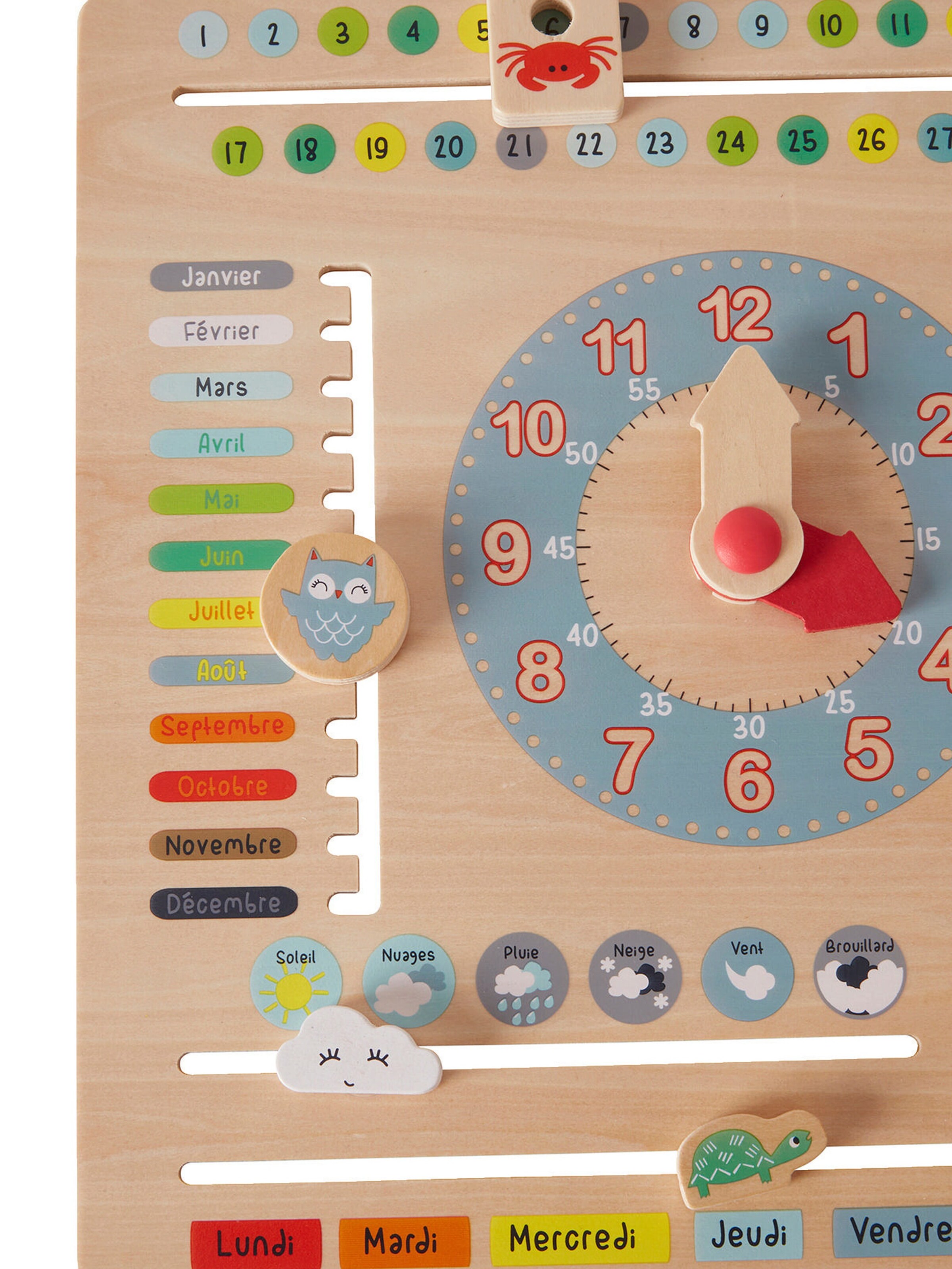 Vertbaudet Kinder Spieluhr mit Kalender, Holz FSC® mehrfarbig