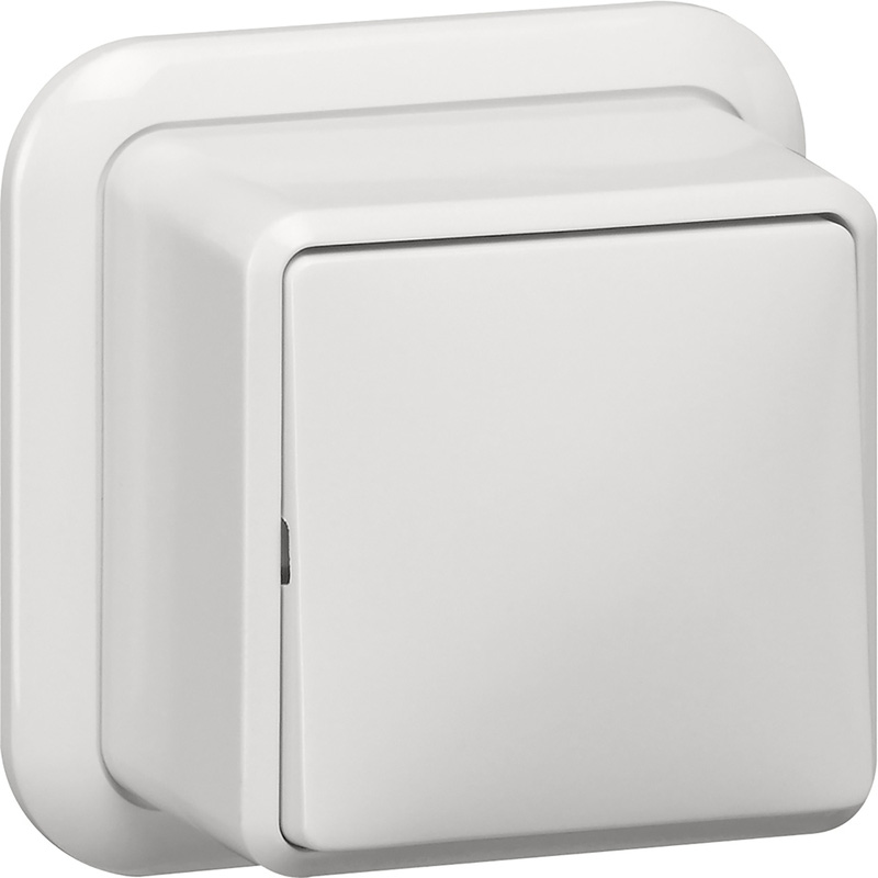 Gira wipschakelaar wissel universeel opbouw met montageplaat en adapter K/P25 Glanzend wit