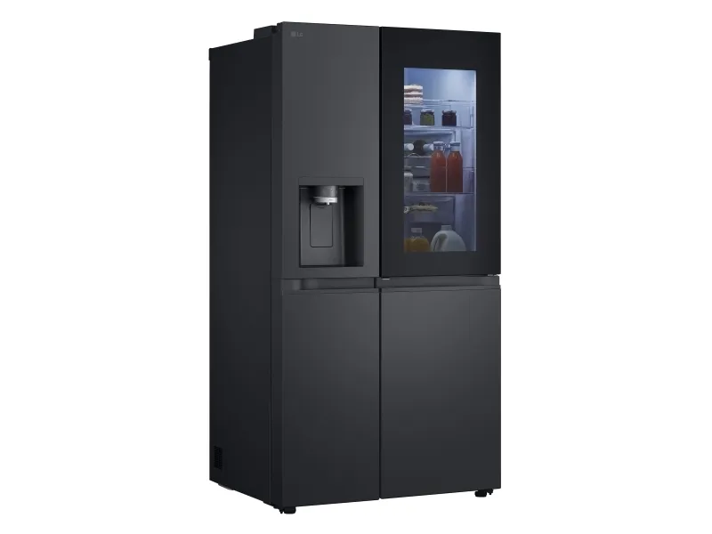 LG InstaView GSXE90EVDD, Fritstående, Amerikansk dør, Sort, 3 dør(e), Essence Black Steel, Berøring