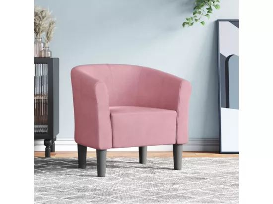 Chaise cabriolet rose velours