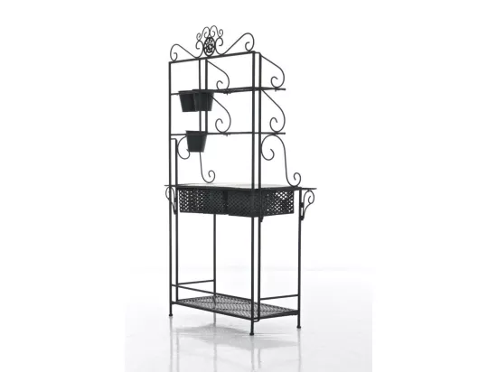 Étagères sur pied - Métal - 94 x 30 x 149cm - Noir - Shine