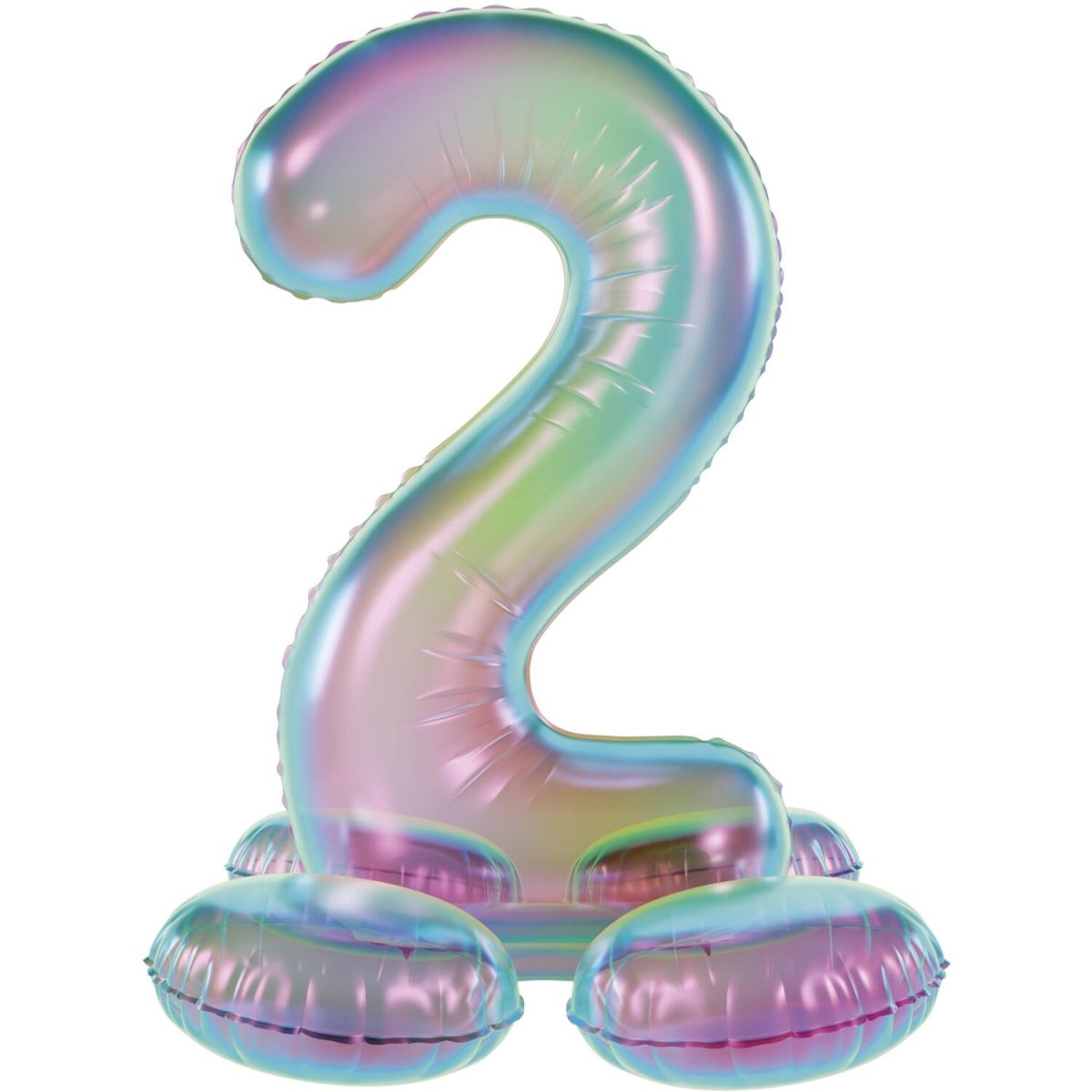 2 Jaar Cijfer Ballon Standaard Holografische Leeg 72cm
