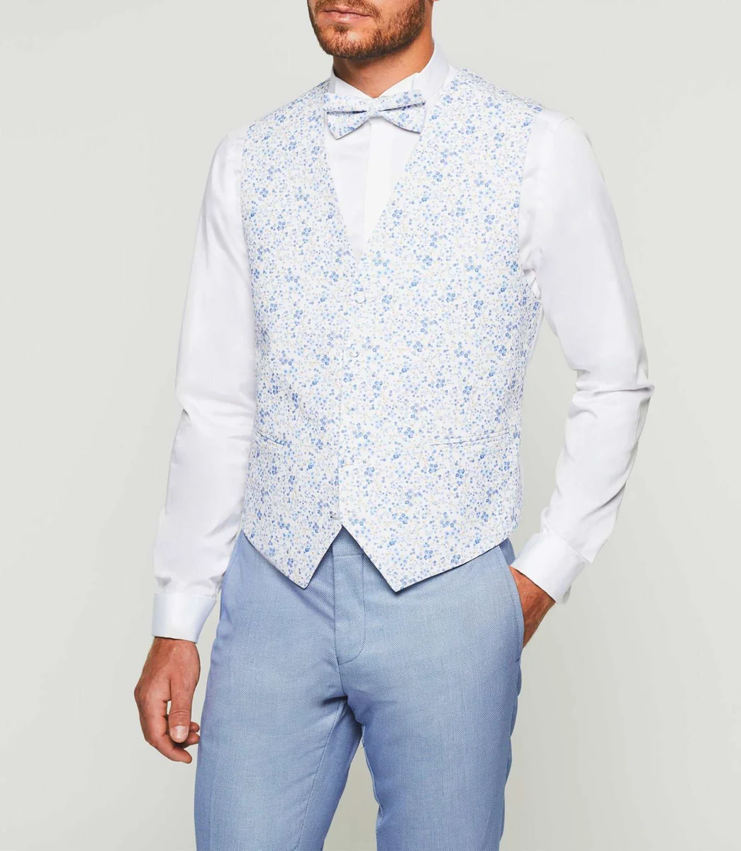 Gilet de costume cérémonie ciel 