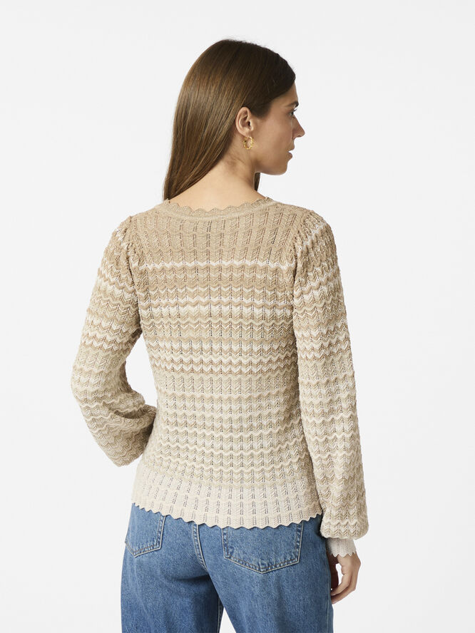 Neo Noir Dito Chevron Knit Blouse Light brown