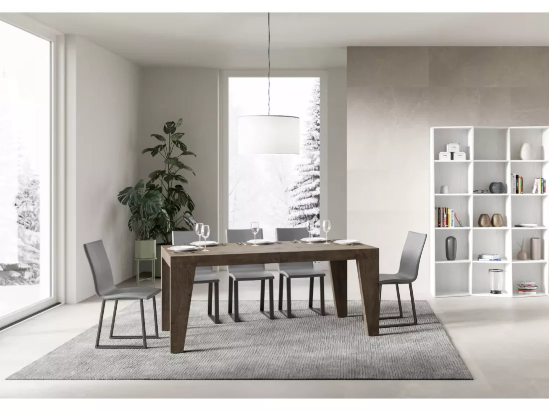 Table rectangulaire extensible 6 à 20 personnes L 180 à 440cm blanc Naxo