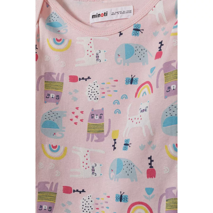 MINOTI 7er-Pack Bodys RosaWeiß