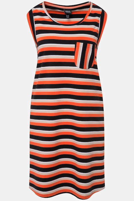 Sweatkleid, A-Linie, Taschen, Rundhals, ärmellos