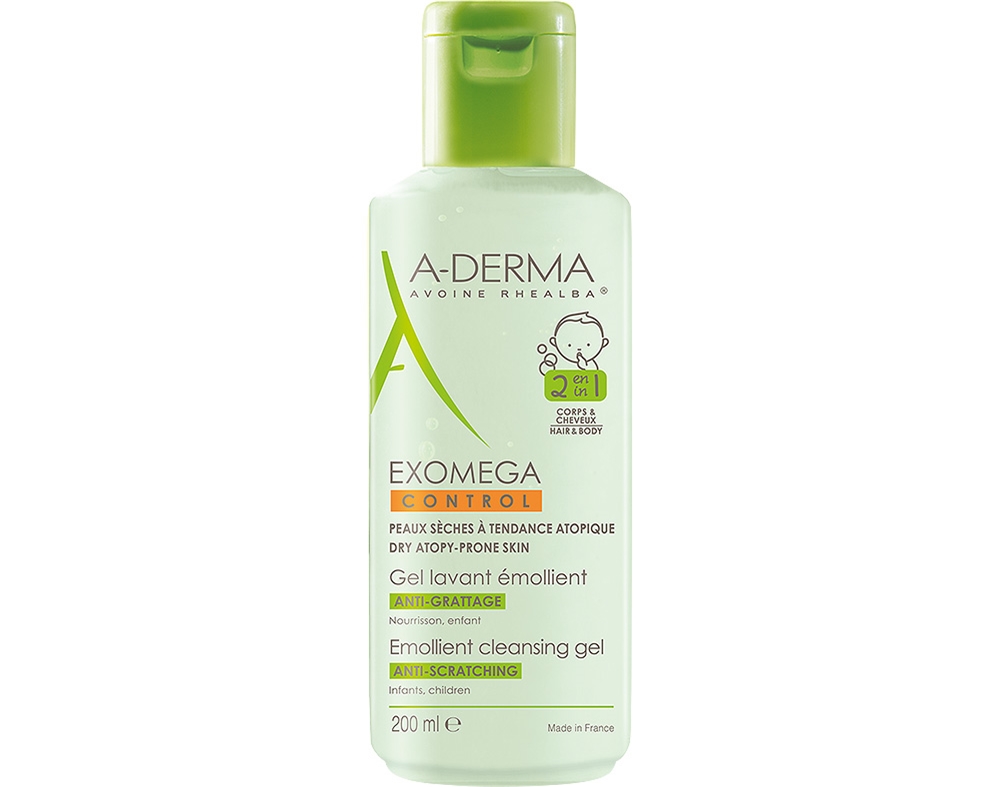 GEL A-DERMA EXOMEGA CORPO E CABELO CONTROL 200ML