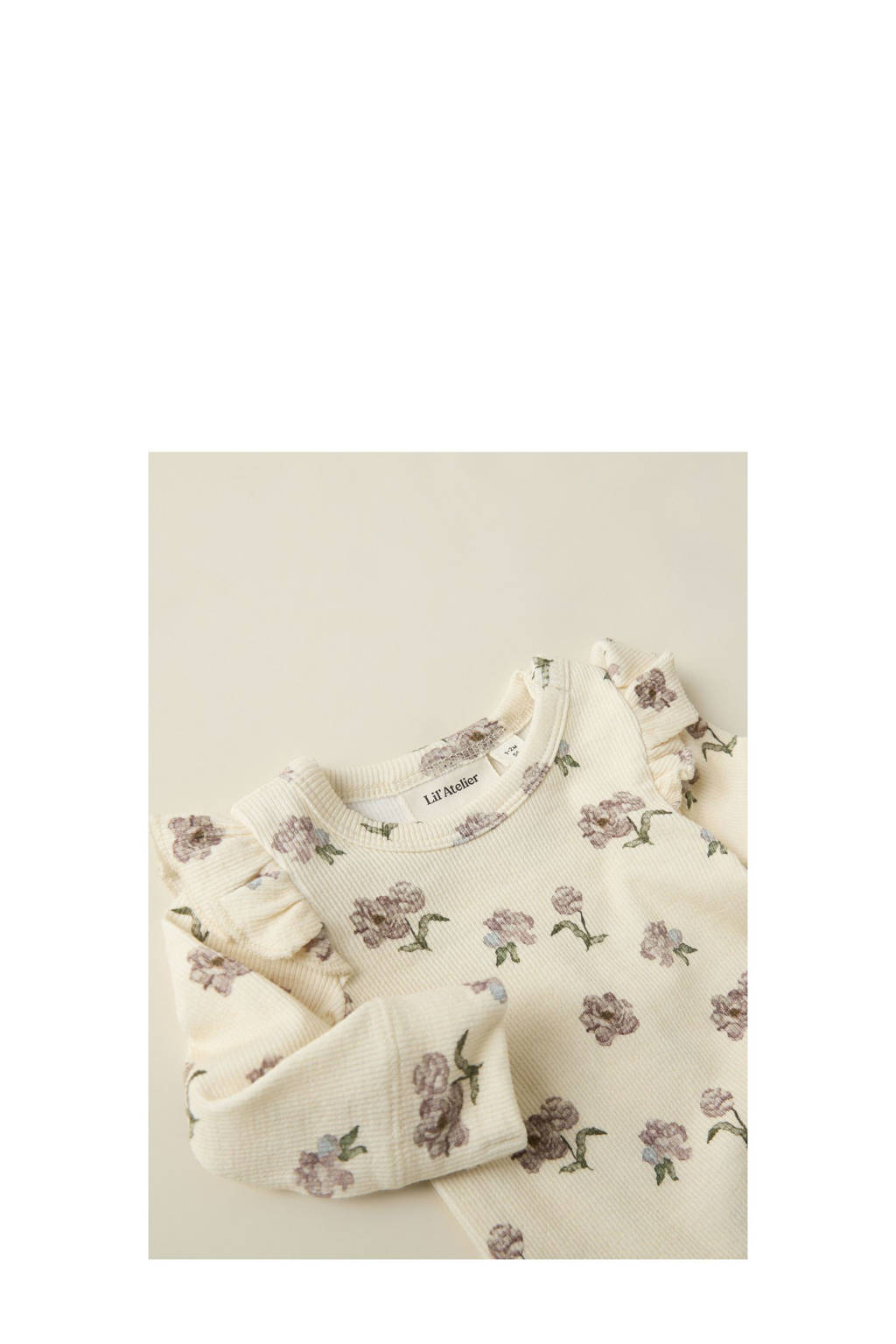 LIL' ATELIER romper Offwhite/roze offwhite/roze