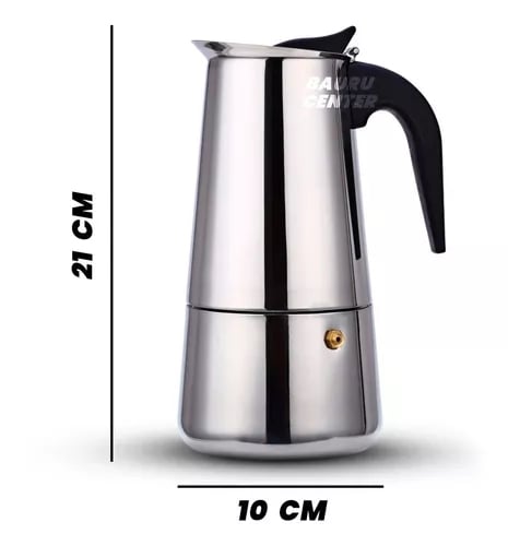 Cafeteira Italiana A&ccedil;o Inox 450ml 9 Xicaras Caf&eacute; Original