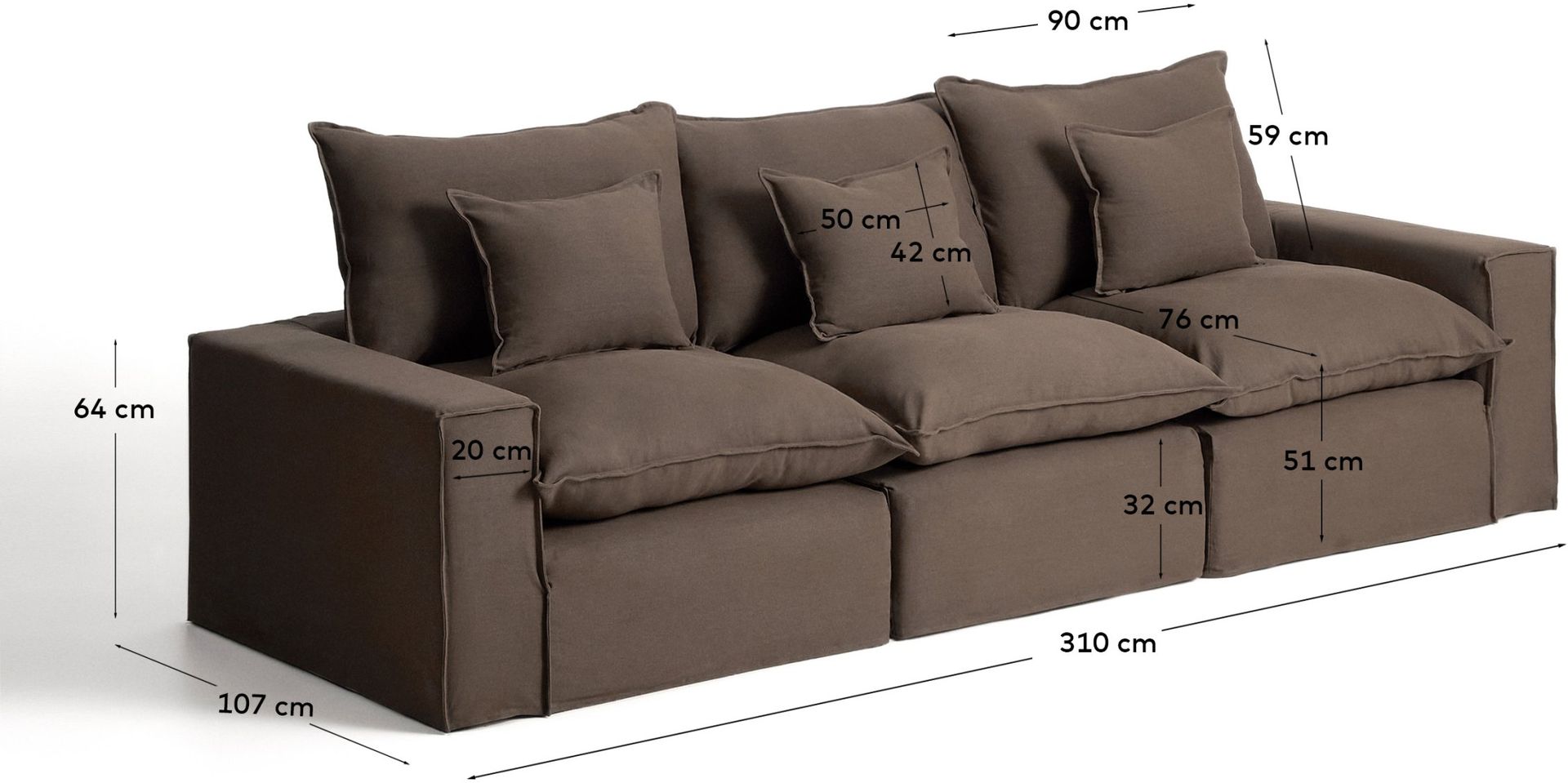 Kave Home Anarela Taupe Elementenbank