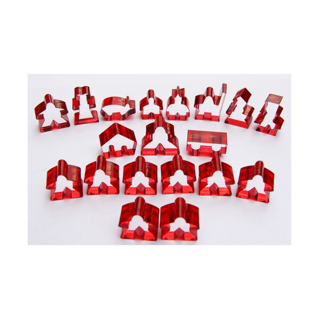 Carcassonne - Set de 19 Meeples Transparents