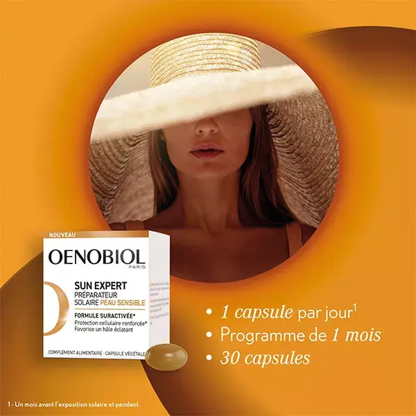 Oenobiol Sun Expert Protetor Solar para Pele Sensível 30 cápsulas