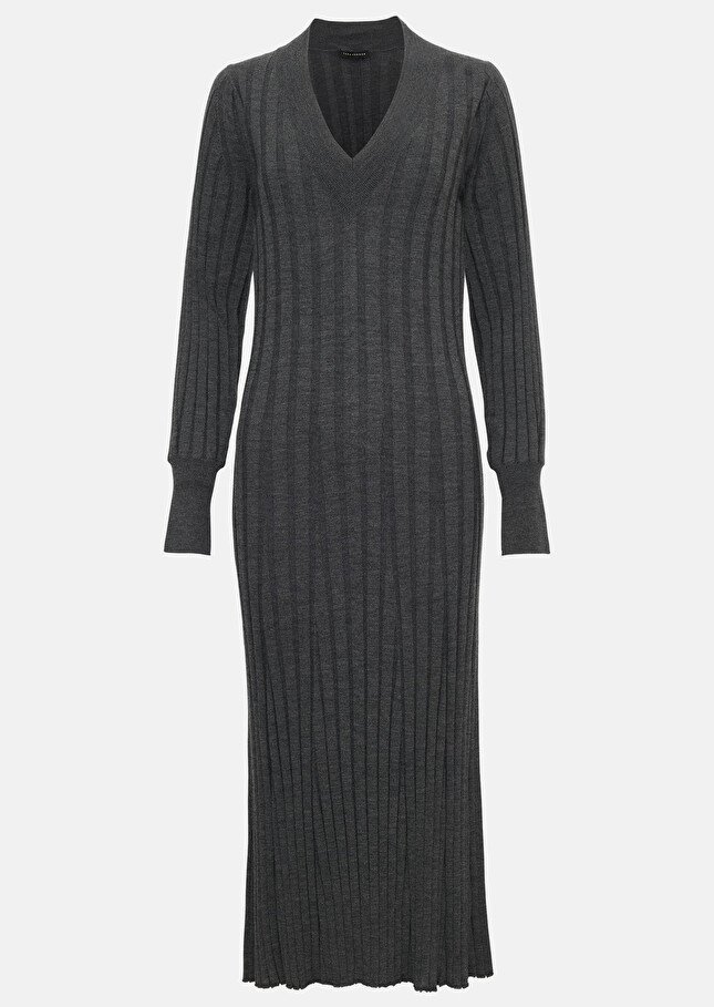 Robe Ryokagrise en laine merinos