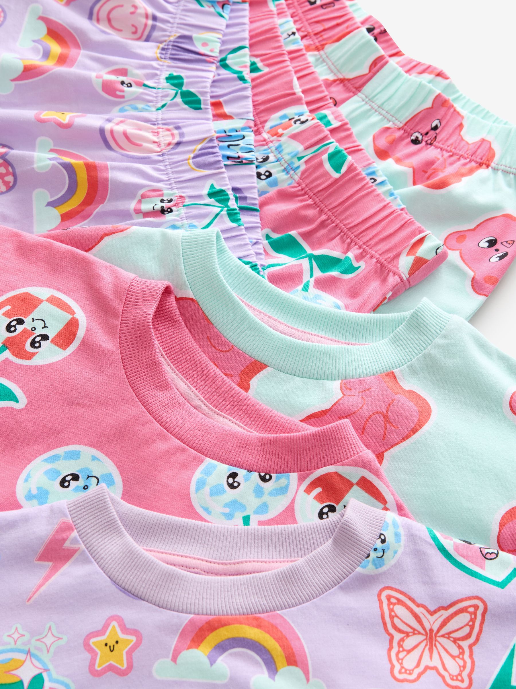 Roze/paars - Verpakking van 3 pyjama's met joggingbroek (3 - 16 jr)
