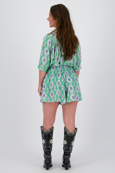Raizzed groene dames blouse