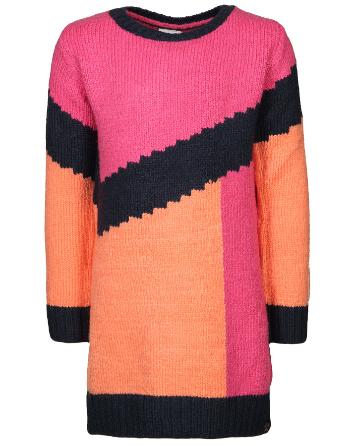 Strickkleid NATURE mit Blockstreifen in bunt