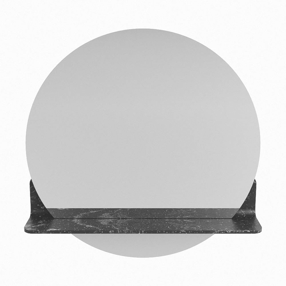 Mondiaz Spot spiegel rond Ø60cm met planchet lava