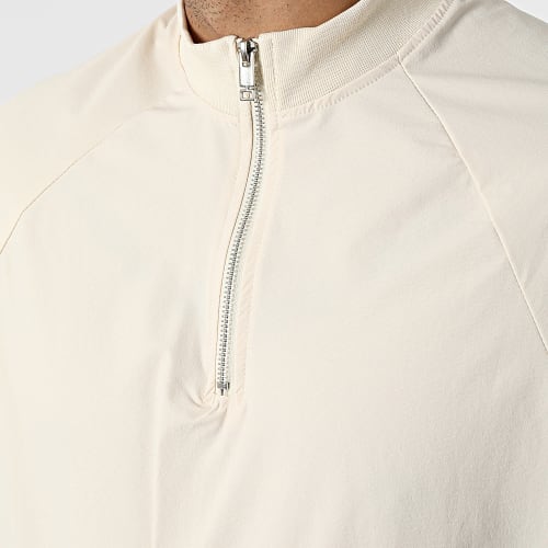 Ensemble Sweat A Col Zippé Et Pantalon Jogging LL497 Beige