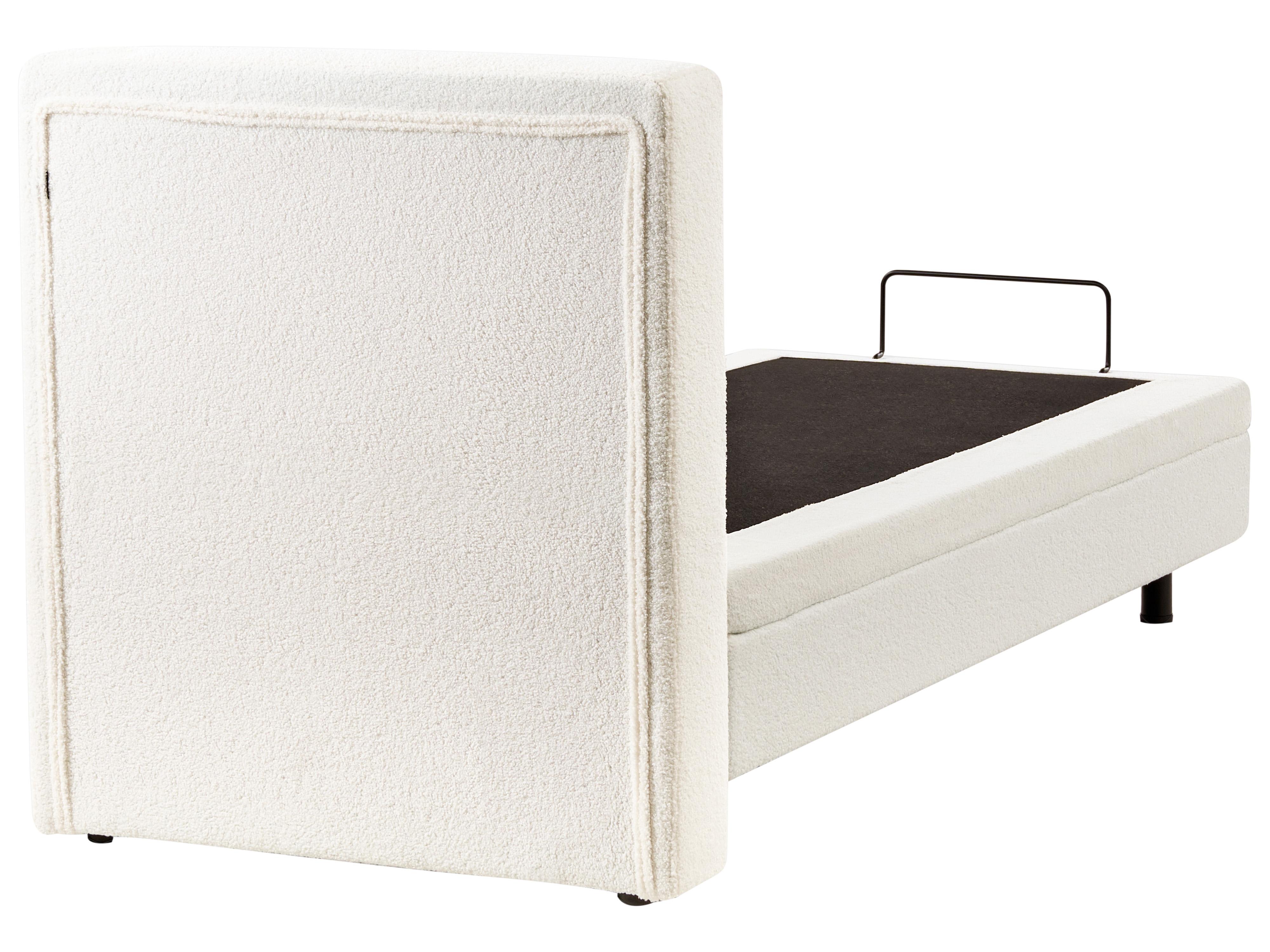Verstelbaar bed Bouclé DUKE 90 x 200 cm Gebroken wit